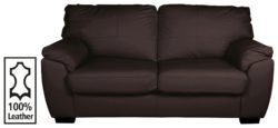 Collection - Milano - 2 Seater Leather - Sofa Bed - Chocolate